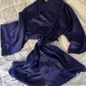 Victoria’s Secret Vintage Dark Blue Silk Nightgown